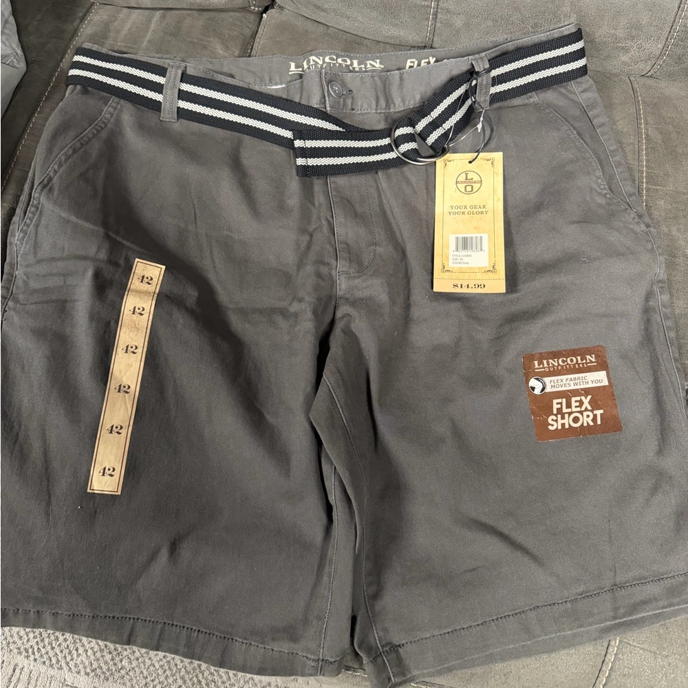 Lincoln outfitters Flex Short Men's Gray Stretch Chino Shorts  size 42
